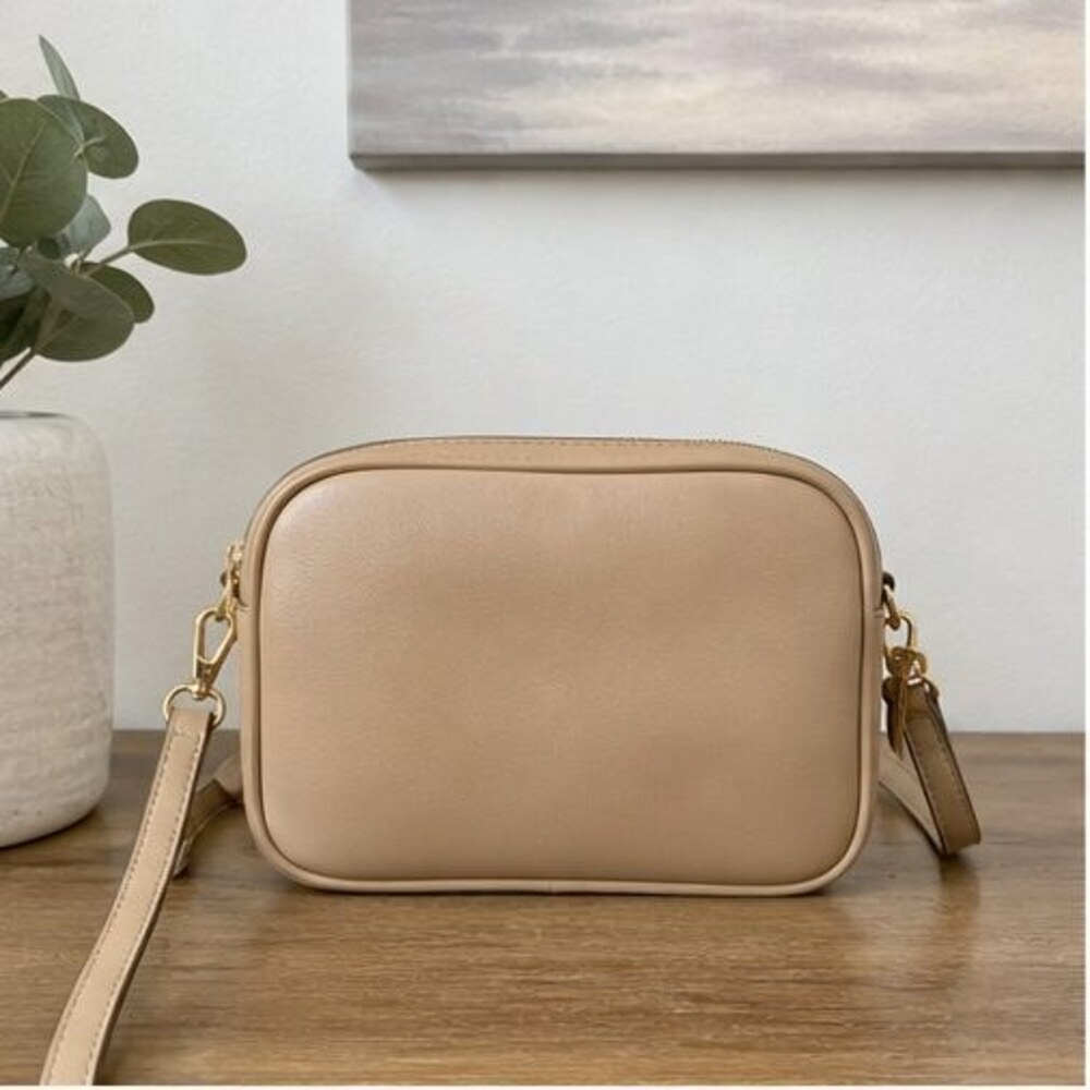 Tan Zip Crossbody Bag